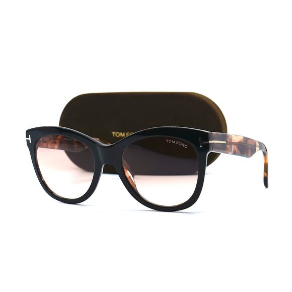 NEW TOM FORD TF870/S CARA BLACK/HAVANA PINK GRADIENT AUTHENTIC SUNGLASSES - Picture 10 of 12